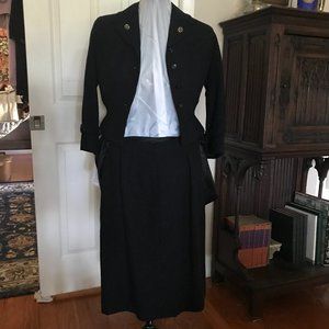 ZELINKA MATLICK: BLACK-BLUE  JACKET AND SKIRT, VINTAGE SIZE 6